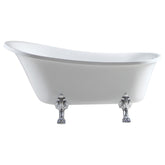 LION CLAWFOOT Freestanding Acrylic Bath, Feet In Chrome, Matte Black, And Semi-Gloss White In 1500mm, And 1700mm length
